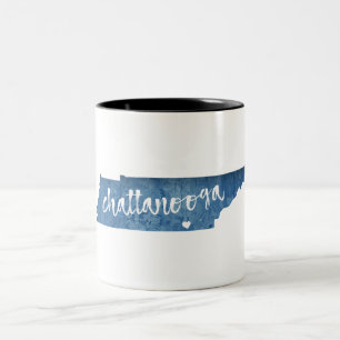 Chattanooga Tennessee Wood Grain Two-Tone Coffee Mug