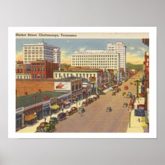 Chattanooga TN, Market St 1940s Vintage Inspired
