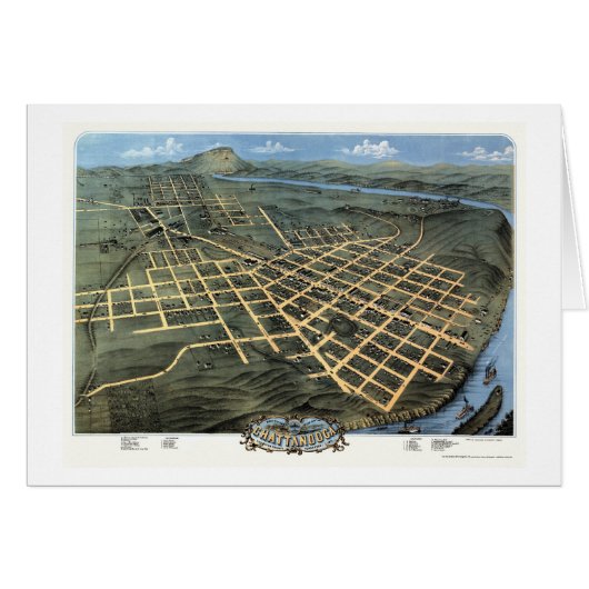 Chattanooga, TN Panoramic Map - 1871 Cards (Front Horizontal)