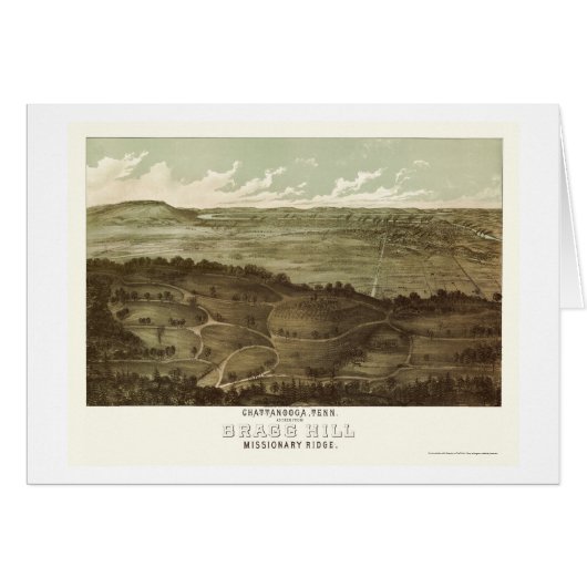 Chattanooga, TN Panoramic Map - 1887 Cards (Front Horizontal)
