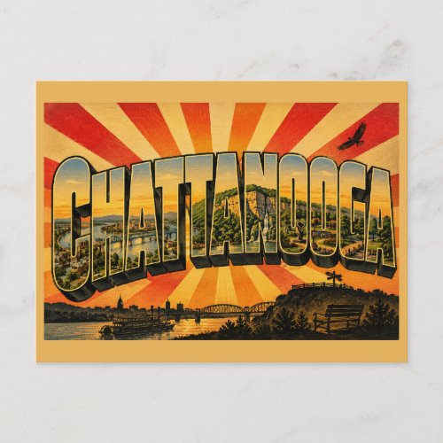 Chattanooga TN River Mountain Parks Art Postcard