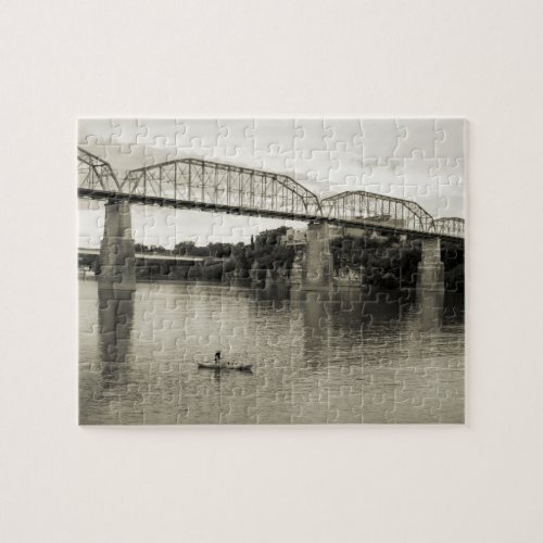 Chattanooga TN _ Walnut Street Bridge in BW Jigsaw Puzzle