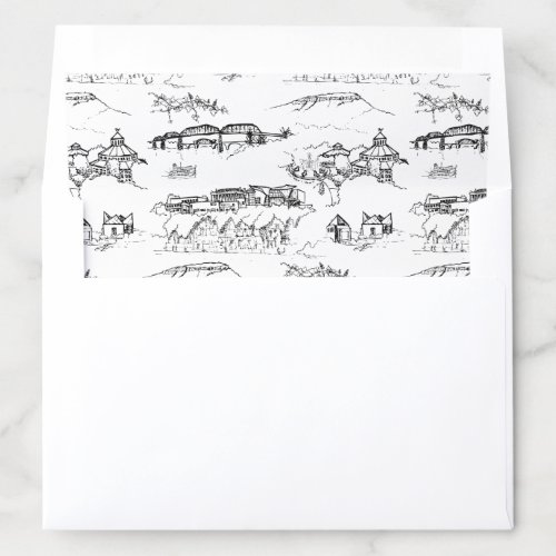 Chattanooga Toile Black and White Envelope Liner