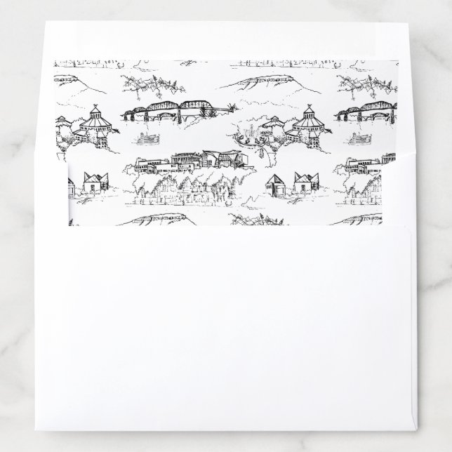 Chattanooga Toile Black and White Envelope Liner (In Envelope)