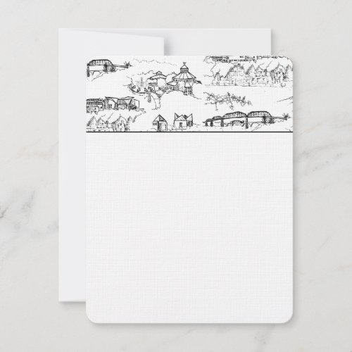 Chattanooga Toile Black and White Thank You Card
