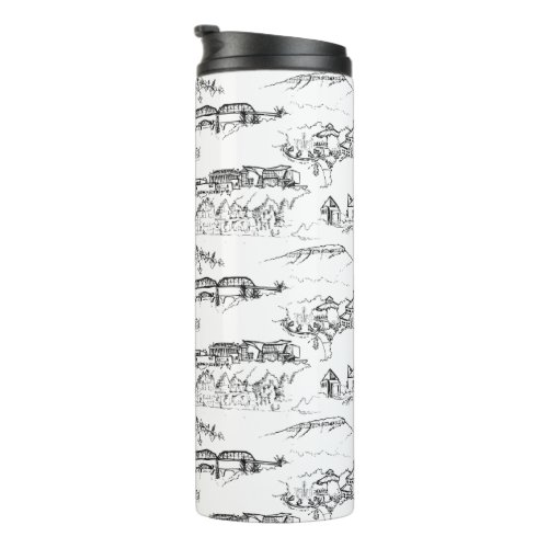 Chattanooga Toile Black and White Thermal Tumbler
