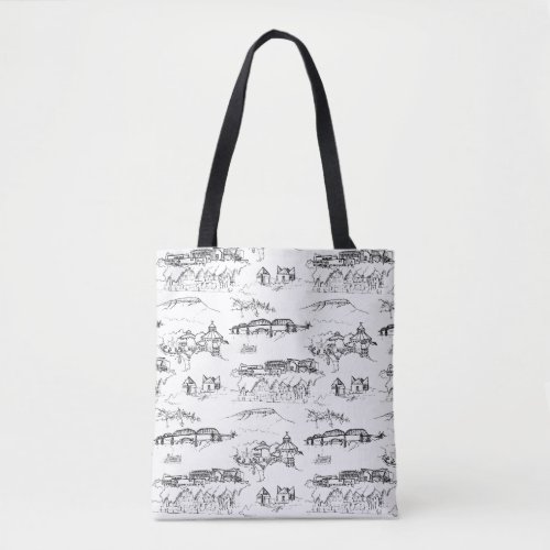 Chattanooga Toile Black and White Tote Bag