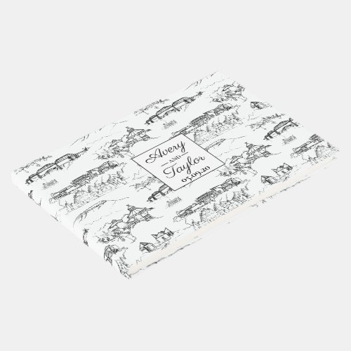 Chattanooga Toile Black and White Wedding Guest Book