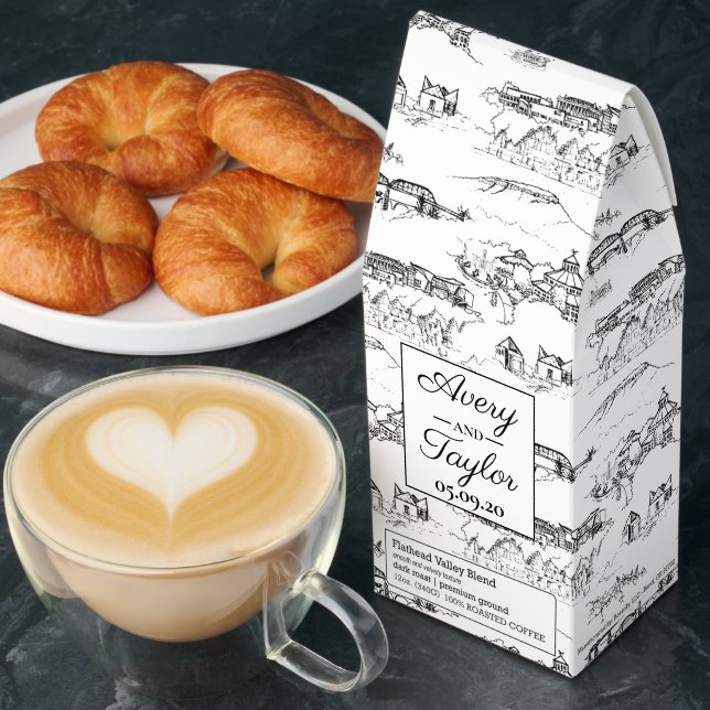 Chattanooga Toile Black and White Wedding Roasted Coffee (Breakfast)