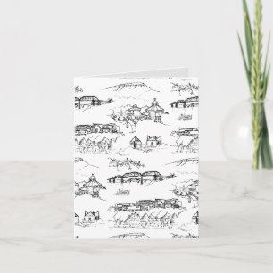 Chattanooga Toile Black and White (with Gray) Card