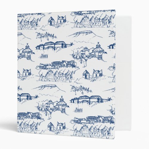 Chattanooga Toile Blue 3 Ring Binder