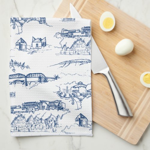 Chattanooga Toile Blue Kitchen Towel