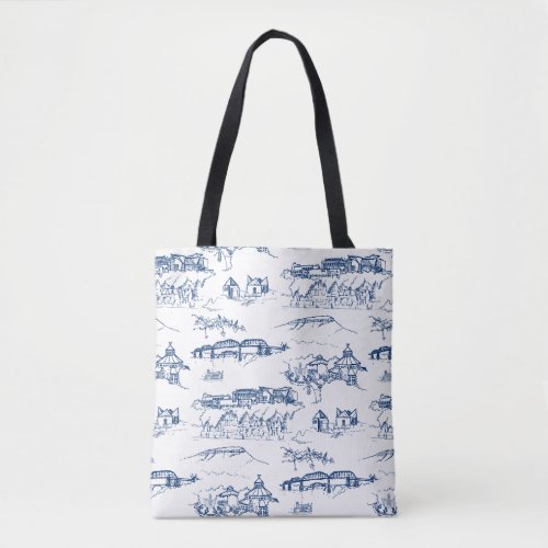 Chattanooga Toile Blue Tote Bag