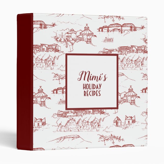 Chattanooga Toile Red and White Binder (Front/Spine)