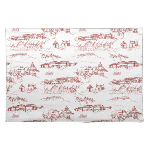 Chattanooga Toile Red and White Cloth Placemat