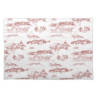 Chattanooga Toile Red and White Cloth Placemat
