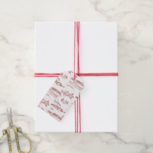 Chattanooga Toile Red and White Gift Tags
