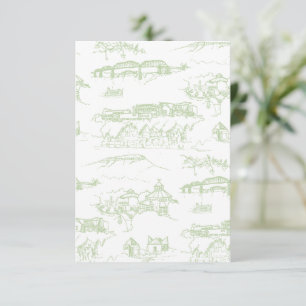 Chattanooga Toile Sage Color Sample Thank You Card