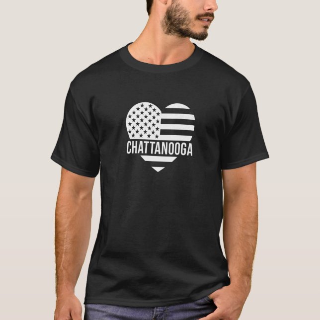 Chattanooga USA Flag America City Hometown Vacatio T-Shirt (Front)