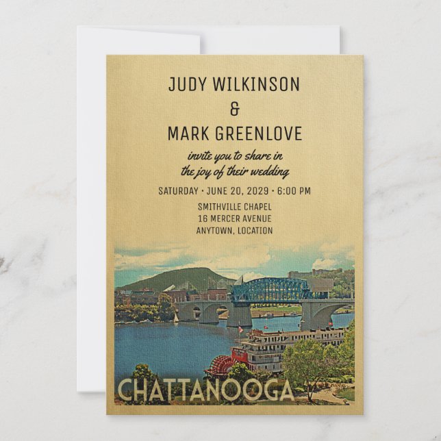 Chattanooga Wedding Invitation Tennessee (Front)
