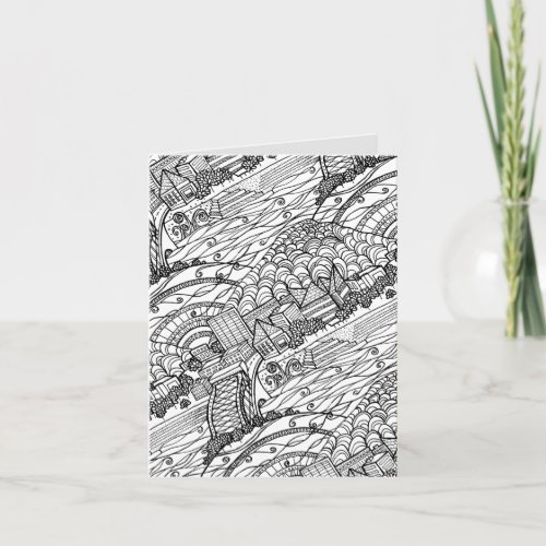 Chattanooga Whimsy Black and White Card