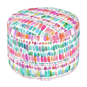CHATTER Colorful Dash Stripes Pouf
