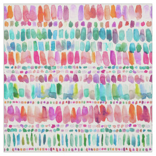 CHATTER Colorful Watercolor Dash Stripes Fabric