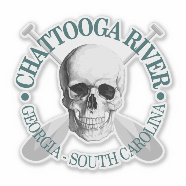 Chattooga River (skull) Sticker (Front)