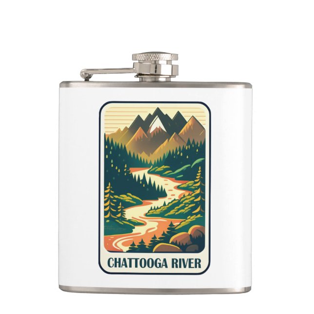 Chattooga River South Carolina Colors Flask (Front)
