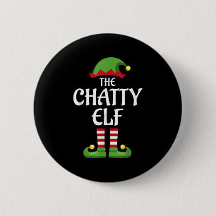 Chatty Elf Family Matching Group Christmas  Button