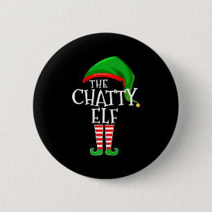 Chatty Elf Family Matching Group Christmas Premium Button