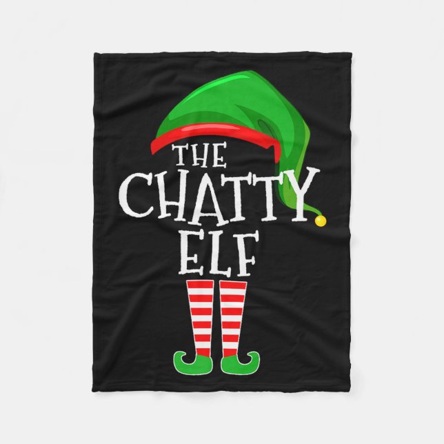 Chatty Elf Family Matching Group Christmas Premium Fleece Blanket (Front)