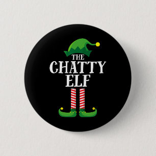 Chatty Elf Matching Family Group Christmas Party F Button