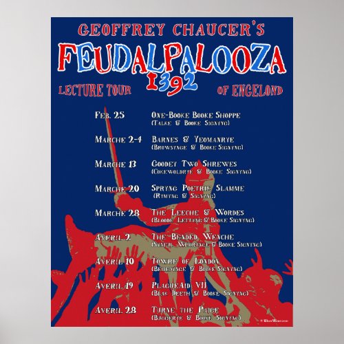Chaucer Feudalpalooza 1392 Tour Poster