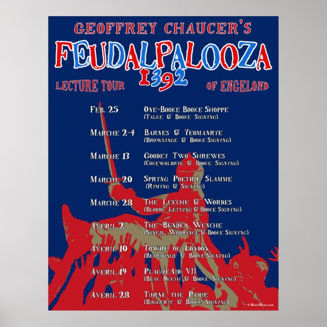 Chaucer 'Feudalpalooza' 1392 Tour Poster (Front)
