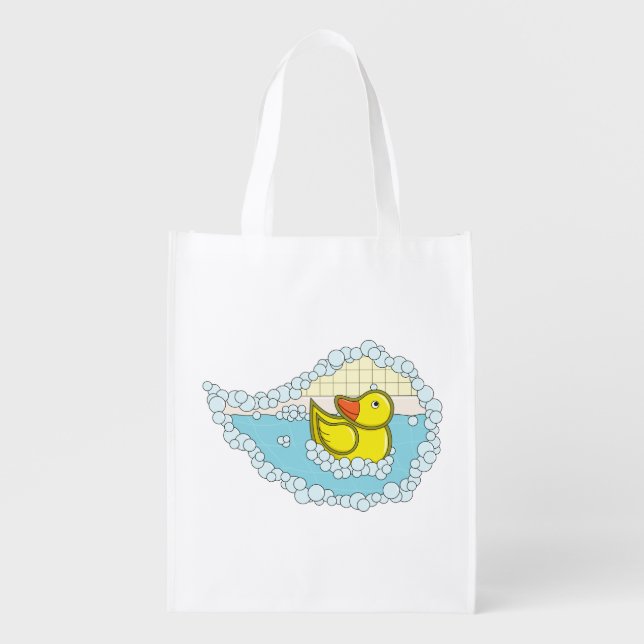 Chaucer the Rubber Duck Reusable Grocery Bag (Front)