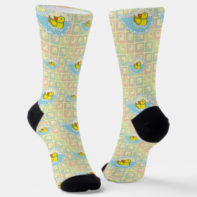 Chaucer the Rubber Duck Socks (Angled)