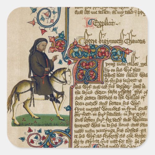 Chaucers Canterbury Tales Square Sticker