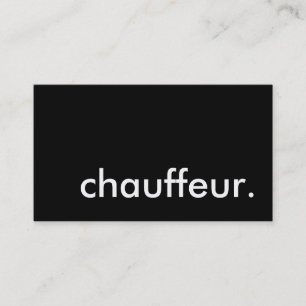 chauffeur. business card