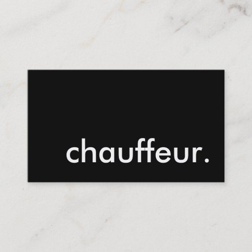 chauffeur. business cards