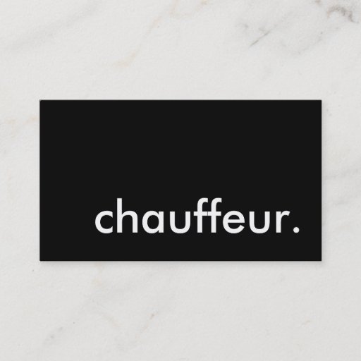 Customizable chauffeur. business cards