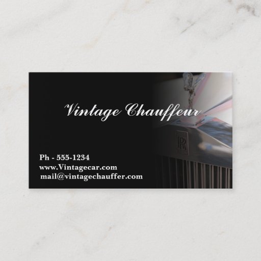 Customizable Chauffeur business card