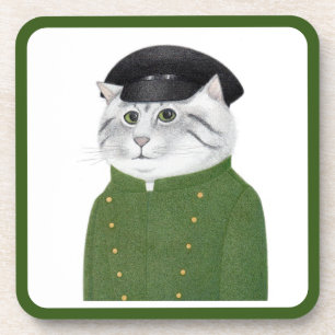 CHAUFFEUR CAT Hard Plastic Coasters