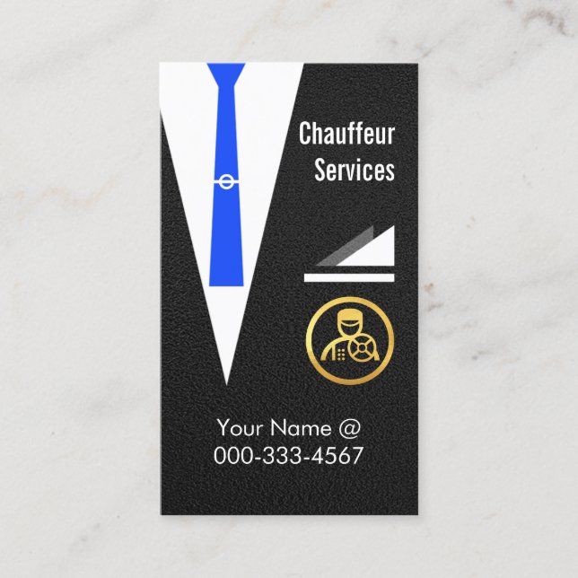 Chauffeur Coat Jacket Driving Limo Business Card (Front)