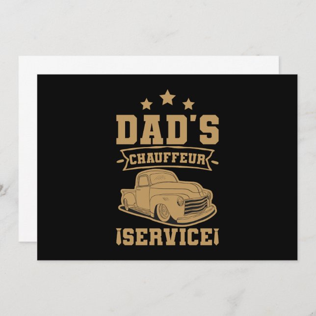 Chauffeur Dad Professional Driver Father's Day Invitation (Front/Back)