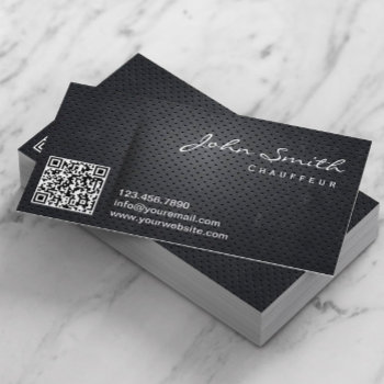 Chauffeur Driver Black Metal Qr Code Business Card by cardfactory at Zazzle
