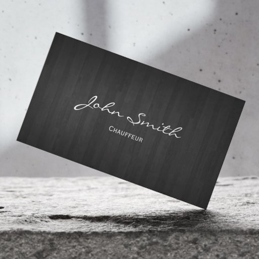 Customizable Classy Dark Wood Chauffeur Business Card