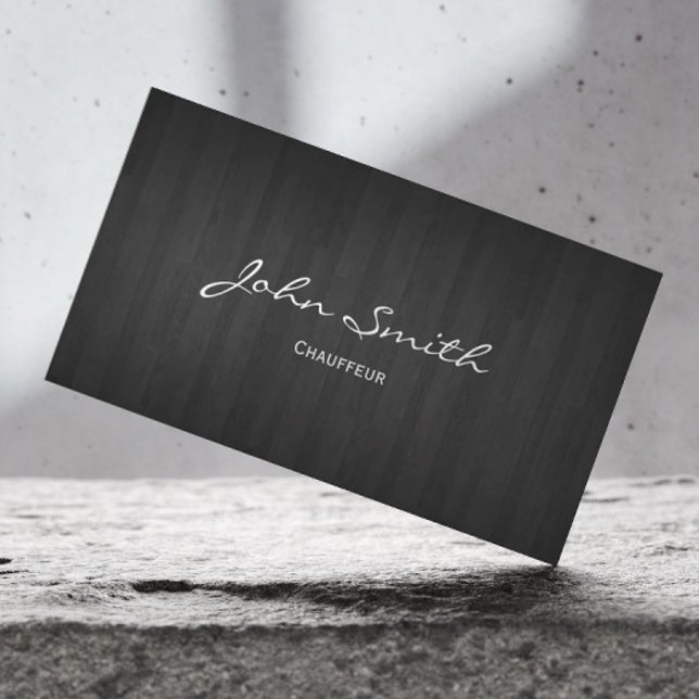 Chauffeur Driver Elegant Dark Wood Business Card (Creator Uploaded)