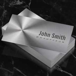 Chauffeur Driver Professional Faux Stainless Steel Business Card