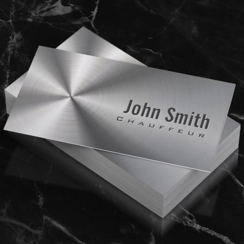 Chauffeur Driver Professional Faux Stainless Steel Business Card